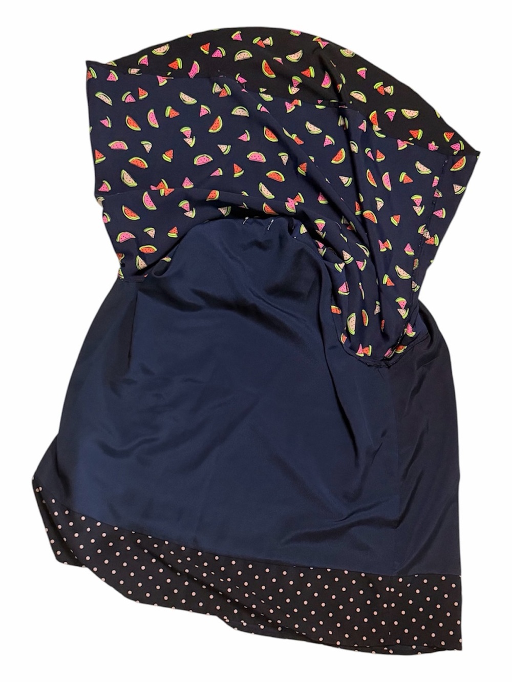 Maison Jules Navy Blue Watermelon and Pink Polka Dot Sleeveless Tank Size XL - Picture 4 of 7
